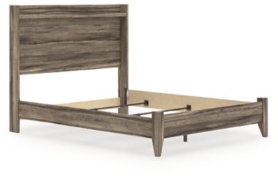 Elbrim Queen Panel Bed - Dark Brown Panel Bed modern furniture Contempo Furniture