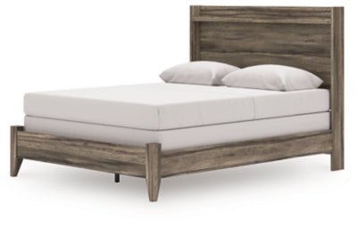 Elbrim Queen Panel Bed - Dark Brown Panel Bed modern furniture Contempo Furniture