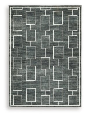 Elderland Washable 5' x 7' Area Rug - Black Washable Rug modern furniture Contempo Furniture