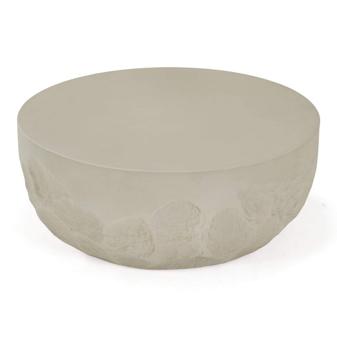 Elgon - Modern Grey Concrete Round Coffee Table