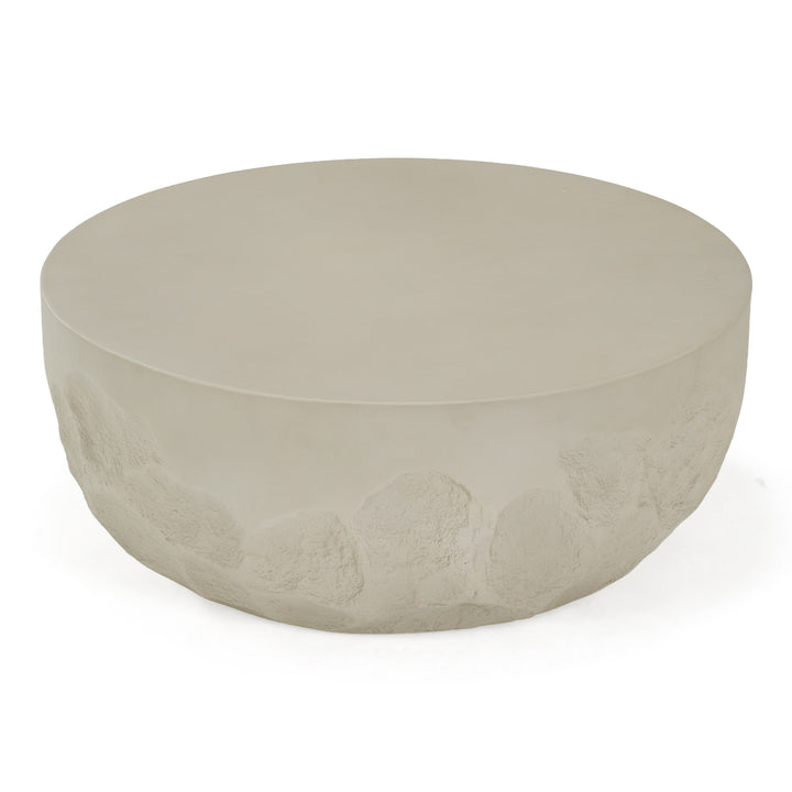 Elgon - Modern Grey Concrete Round Coffee Table