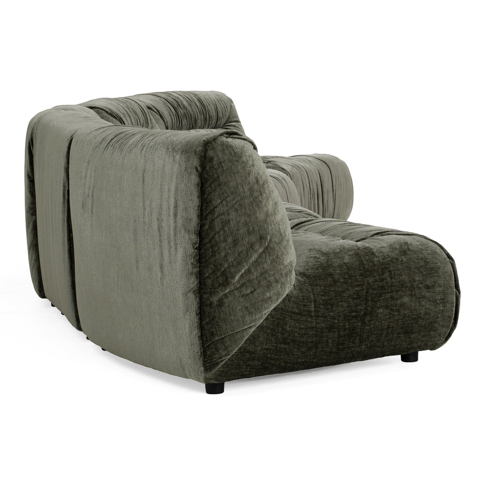 Elias - Modern Green Fabric Curved Modular Sectional Sofa-5-Piece Sectional
