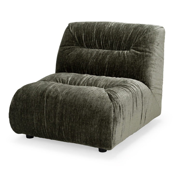 Elias - Modern Green Fabric Curved Modular Sectional Sofa-5-Piece Sectional