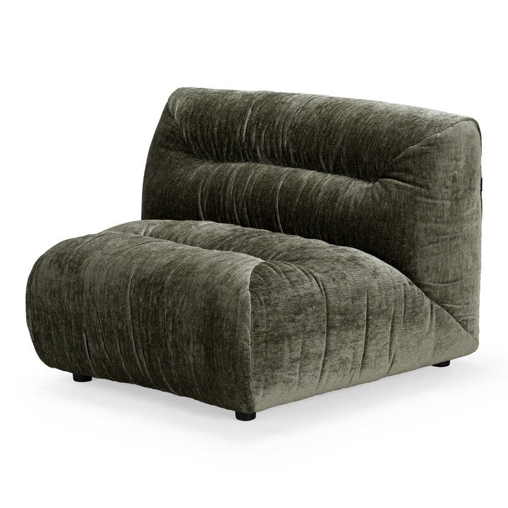 Elias - Modern Green Fabric Curved Modular Sectional Sofa-5-Piece Sectional