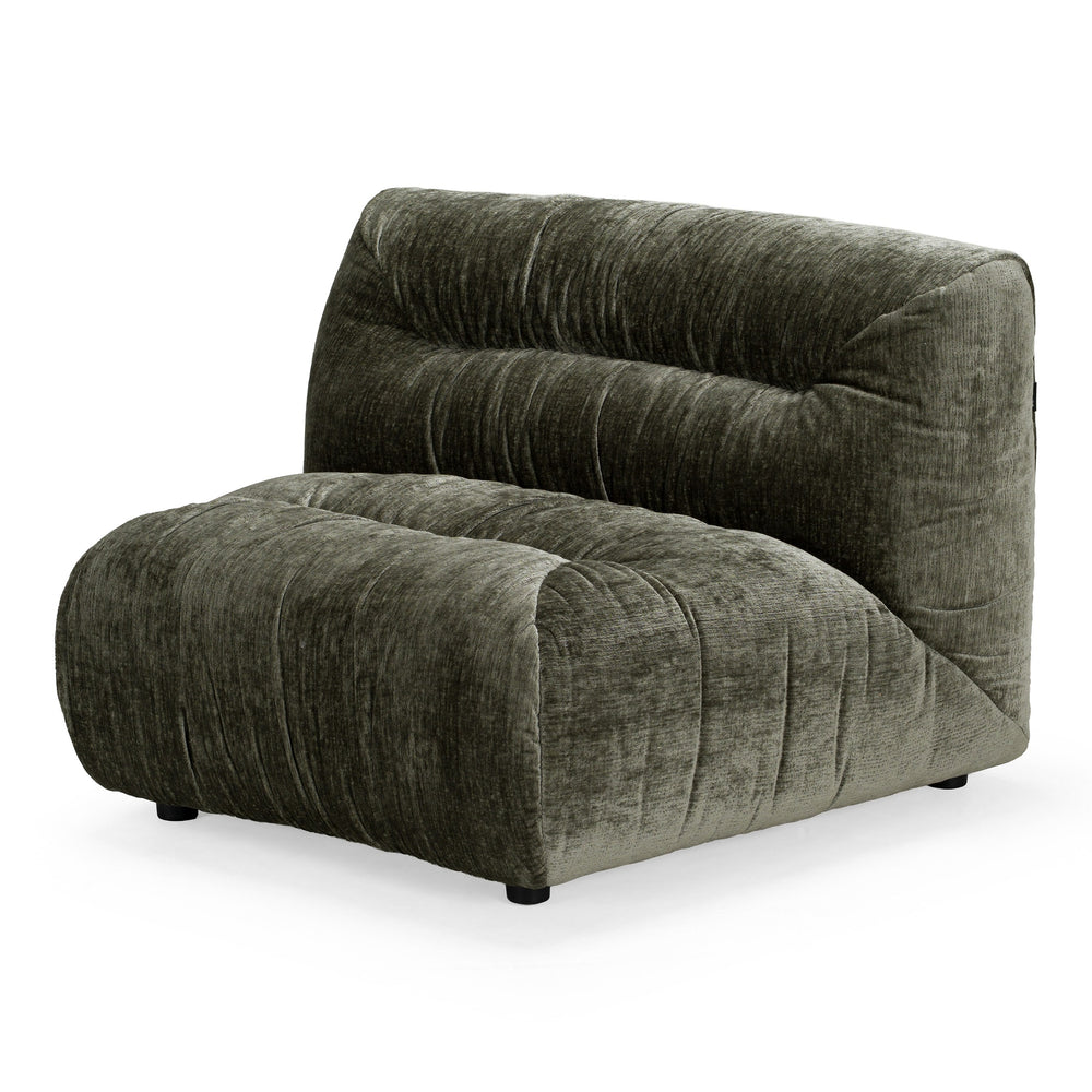 Elias - Modern Green Fabric Curved Modular Sectional Sofa-5-Piece Sectional