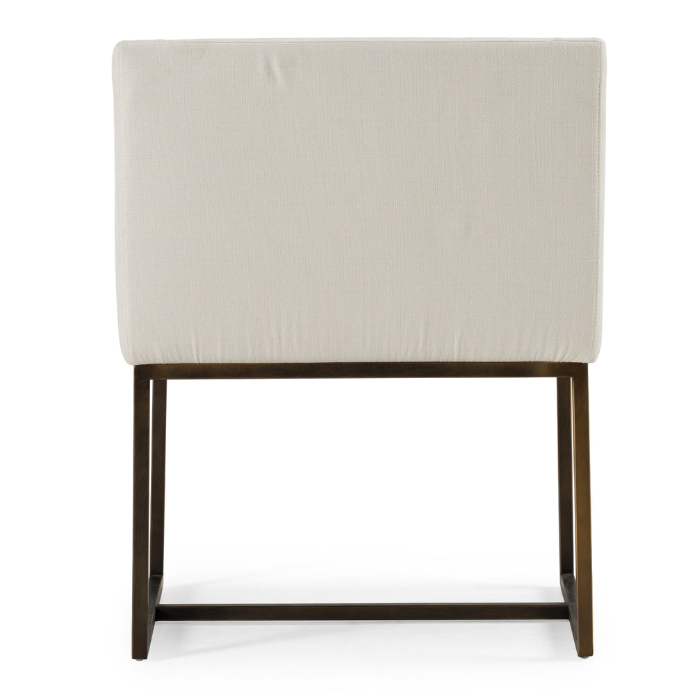 Elijah - Modern Off White & Copper Antique Brass Dining Chair