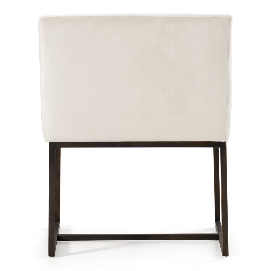 Elijah  Modern Beige & Copper Antique Brass Dining Chair