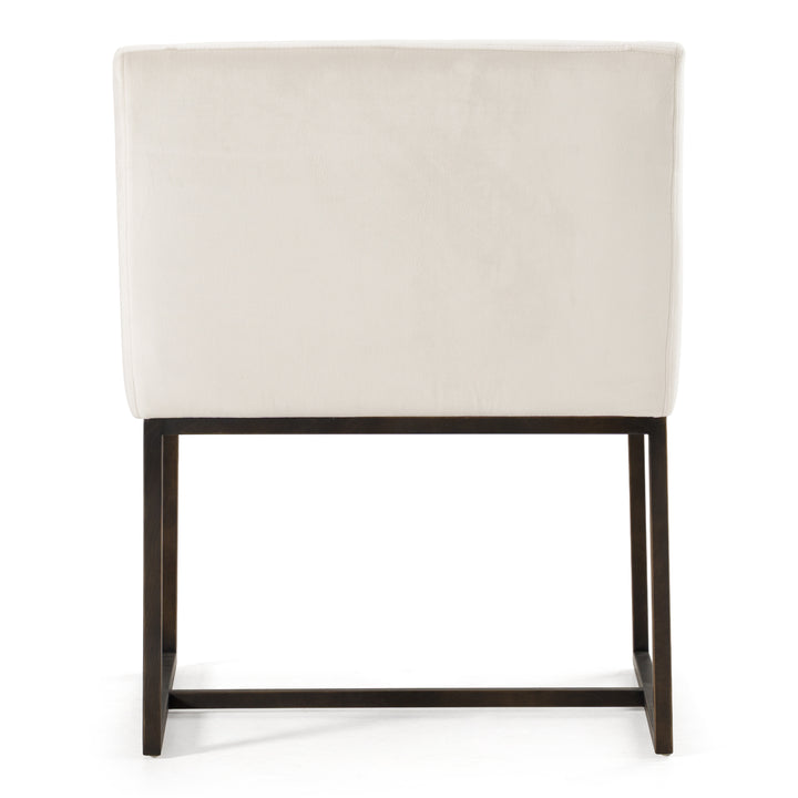 Elijah  Modern Beige & Copper Antique Brass Dining Chair