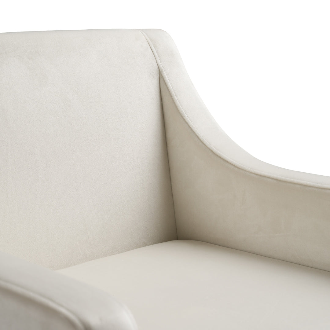 Elijah  Modern Beige & Copper Antique Brass Dining Chair