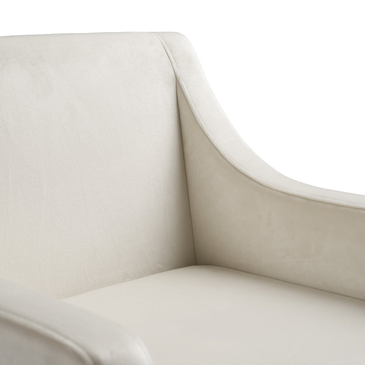 Elijah  Modern Beige & Copper Antique Brass Dining Chair