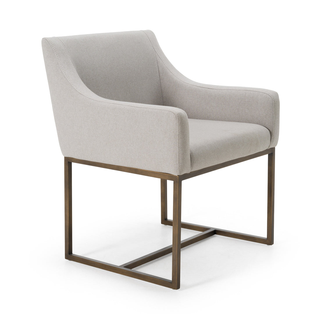 Elijah - Modern Grey & Copper Antique Brass Dining Chair