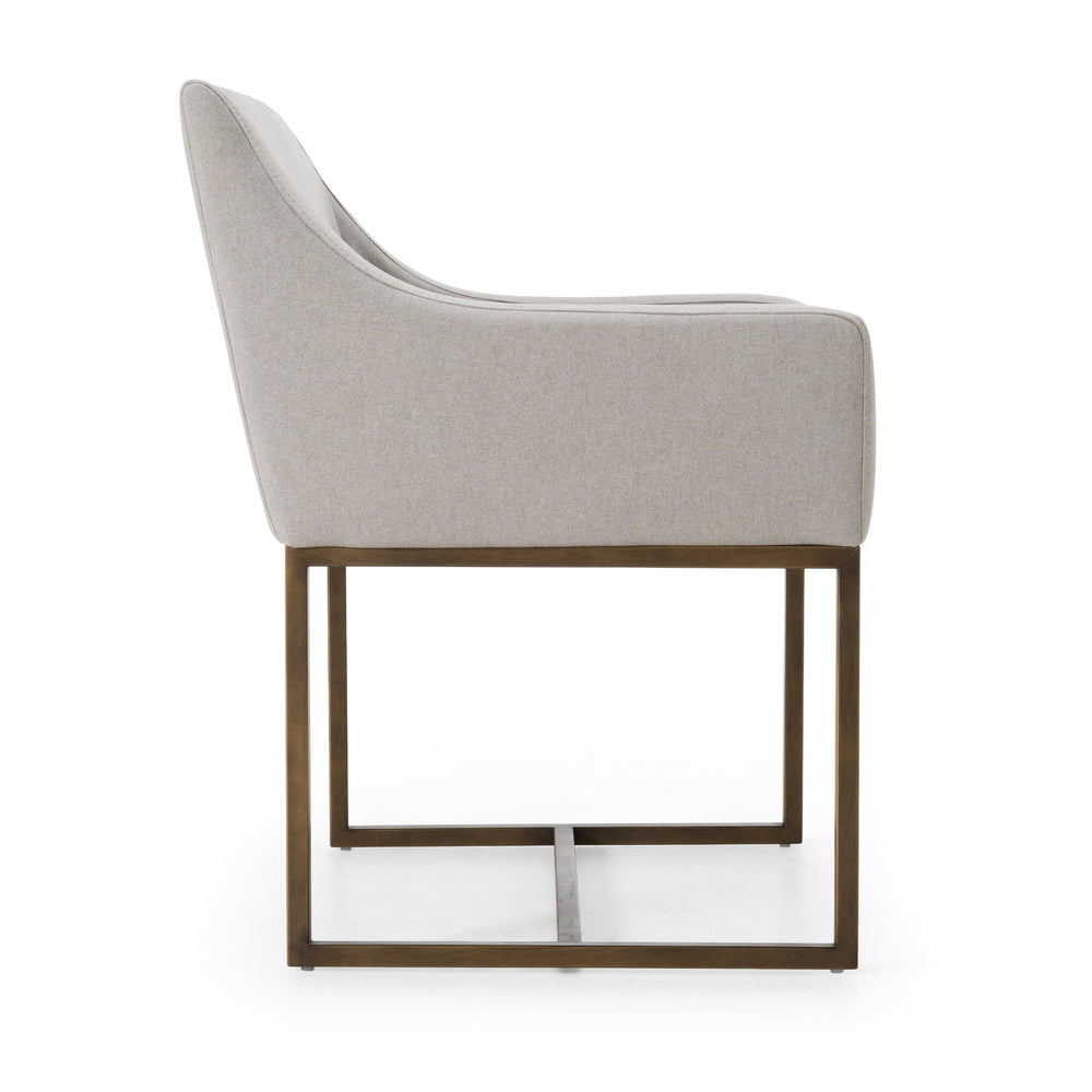 Elijah - Modern Grey & Copper Antique Brass Dining Chair - View 2