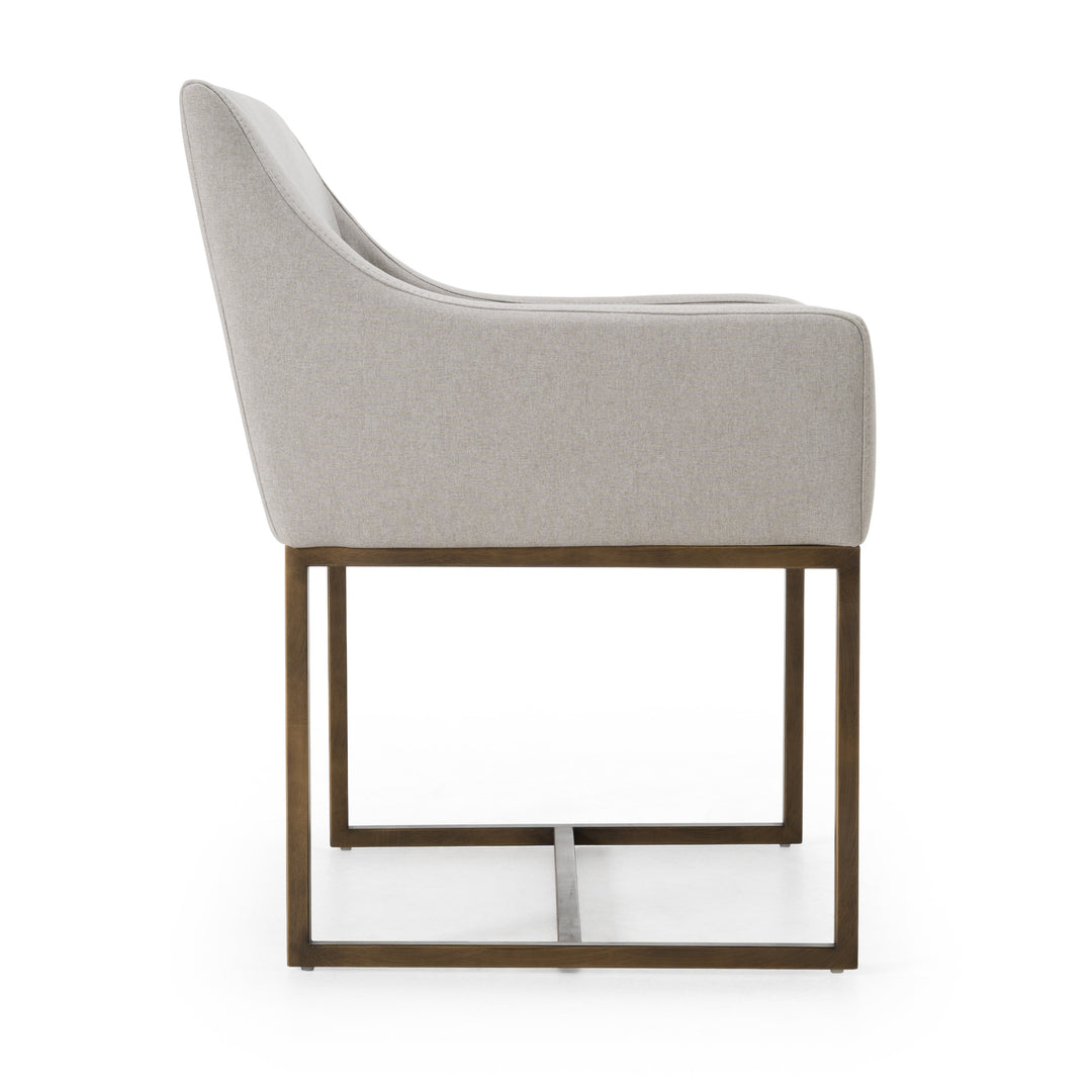 Elijah - Modern Grey & Copper Antique Brass Dining Chair