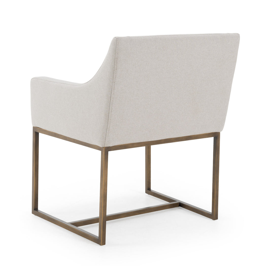 Elijah - Modern Grey  and  Copper Antique Brass Dining Chair