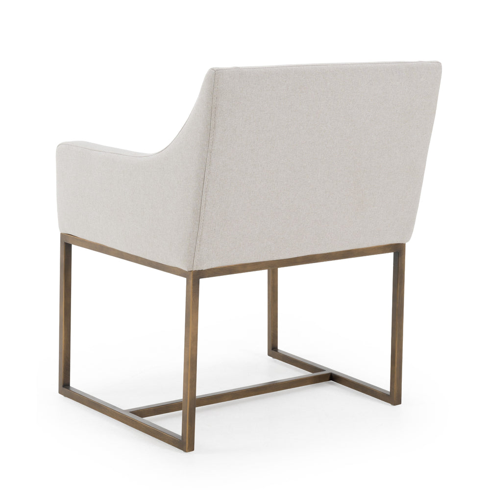 Elijah - Modern Grey & Copper Antique Brass Dining Chair - View 5