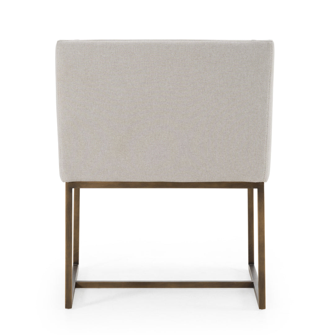 Elijah - Modern Grey  and  Copper Antique Brass Dining Chair