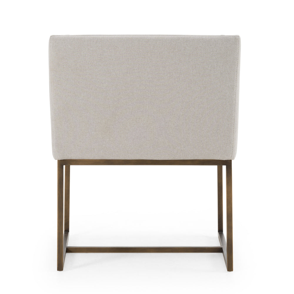 Elijah - Modern Grey & Copper Antique Brass Dining Chair - View 3