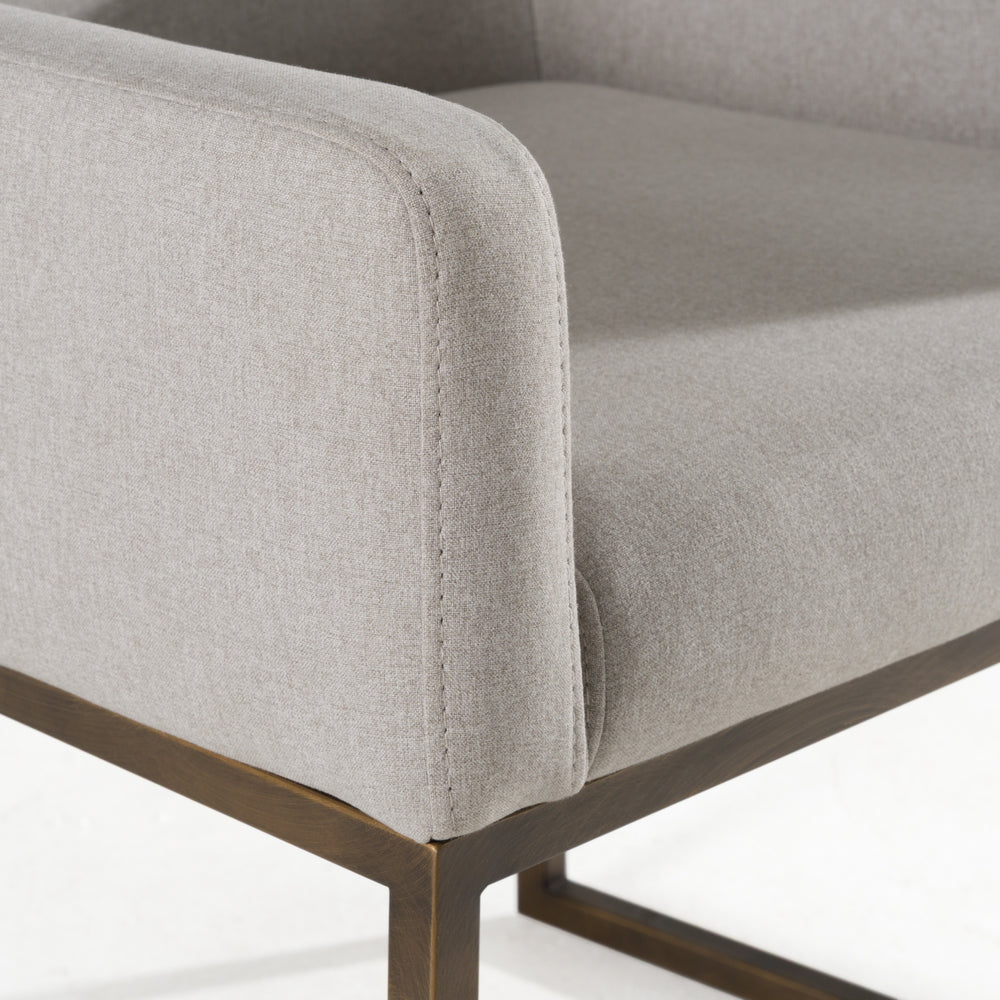 Elijah - Modern Grey & Copper Antique Brass Dining Chair - View 4