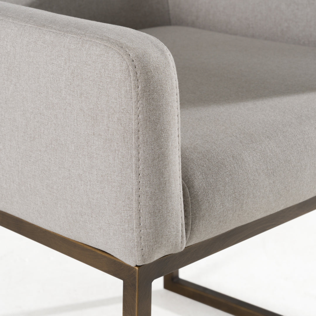Elijah - Modern Grey & Copper Antique Brass Dining Chair