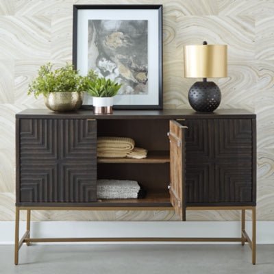Elinmore Accent Cabinet - Dark Brown Accent Cabinet modern furniture Contempo Furniture