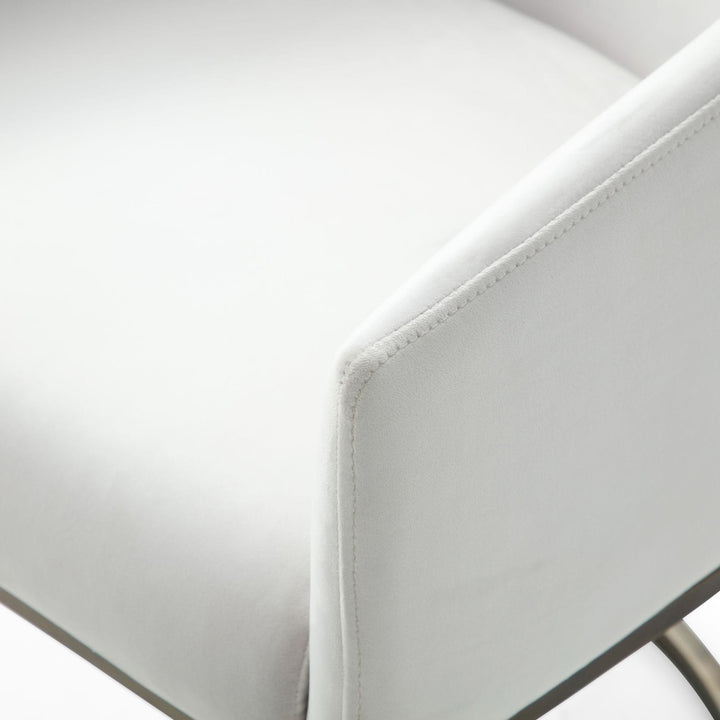 Elisa - Modern Beige Velvet &amp; Brass Dining Chair