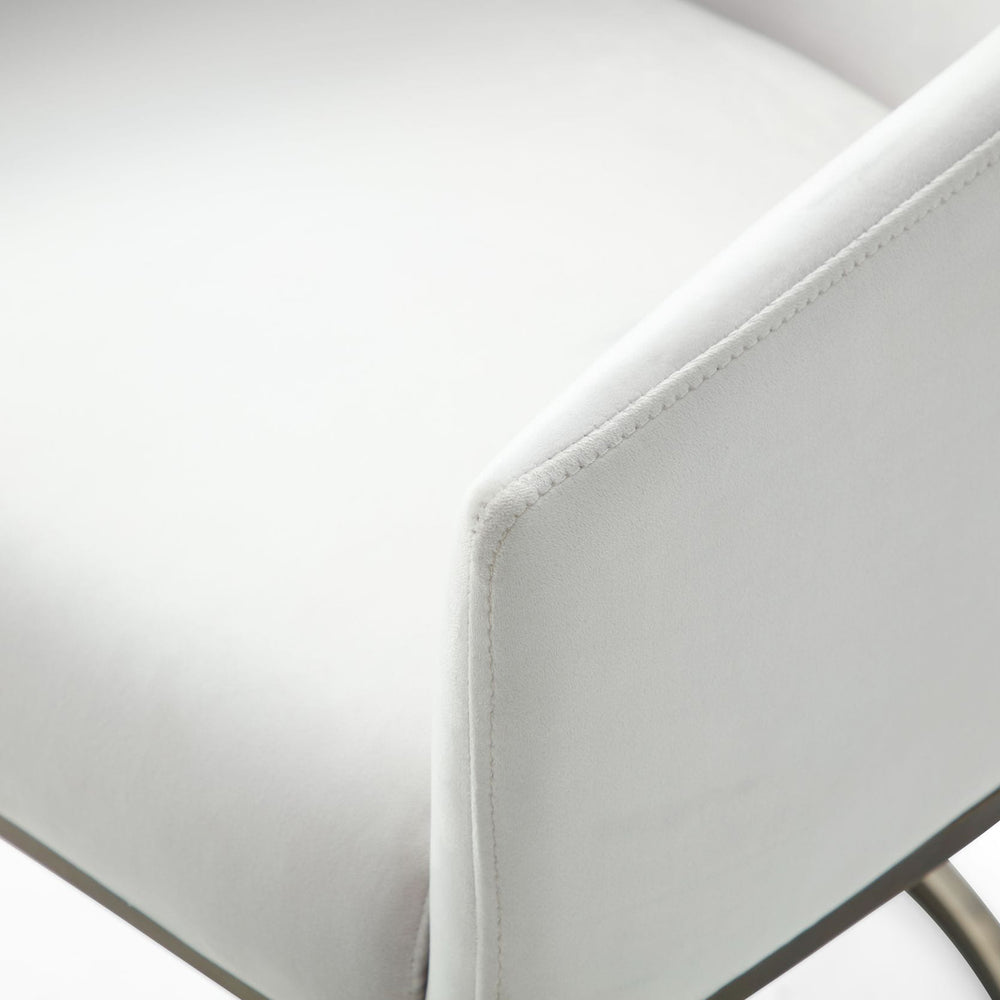 Elisa - Modern Beige Velvet & Brass Dining Chair - View 11