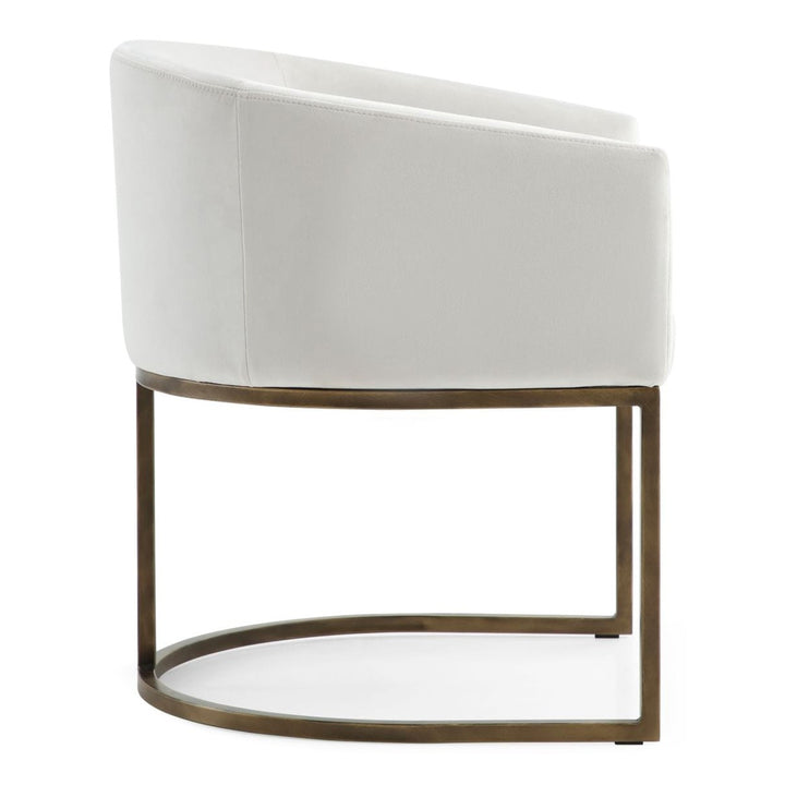 Elisa - Modern Beige Velvet &amp; Brass Dining Chair