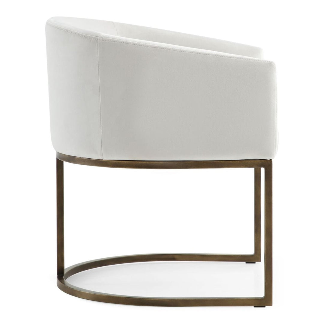 Elisa - Modern Beige Velvet & Brass Dining Chair