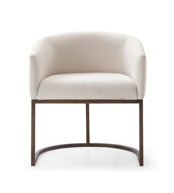 Elisa - Modern Beige Velvet &amp; Brass Dining Chair