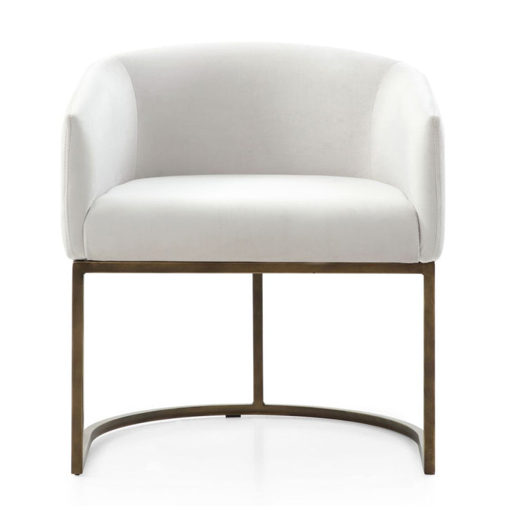 Elisa - Modern Beige Velvet &amp; Brass Dining Chair