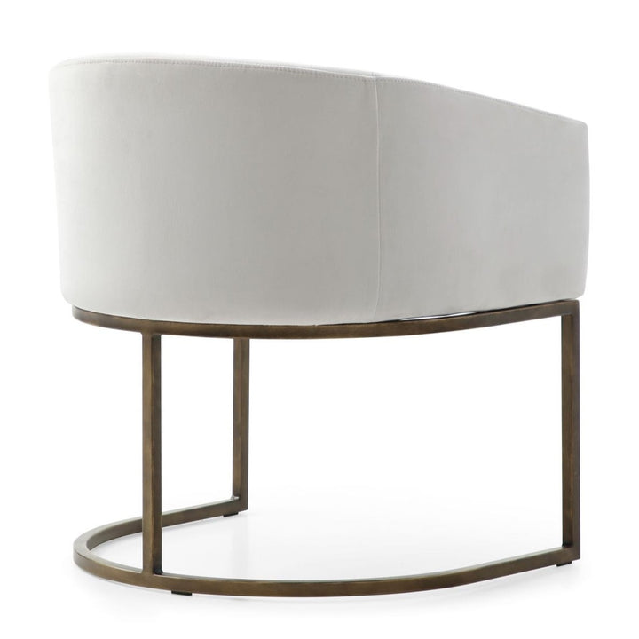 Elisa - Modern Beige Velvet  and  Brass Dining Chair