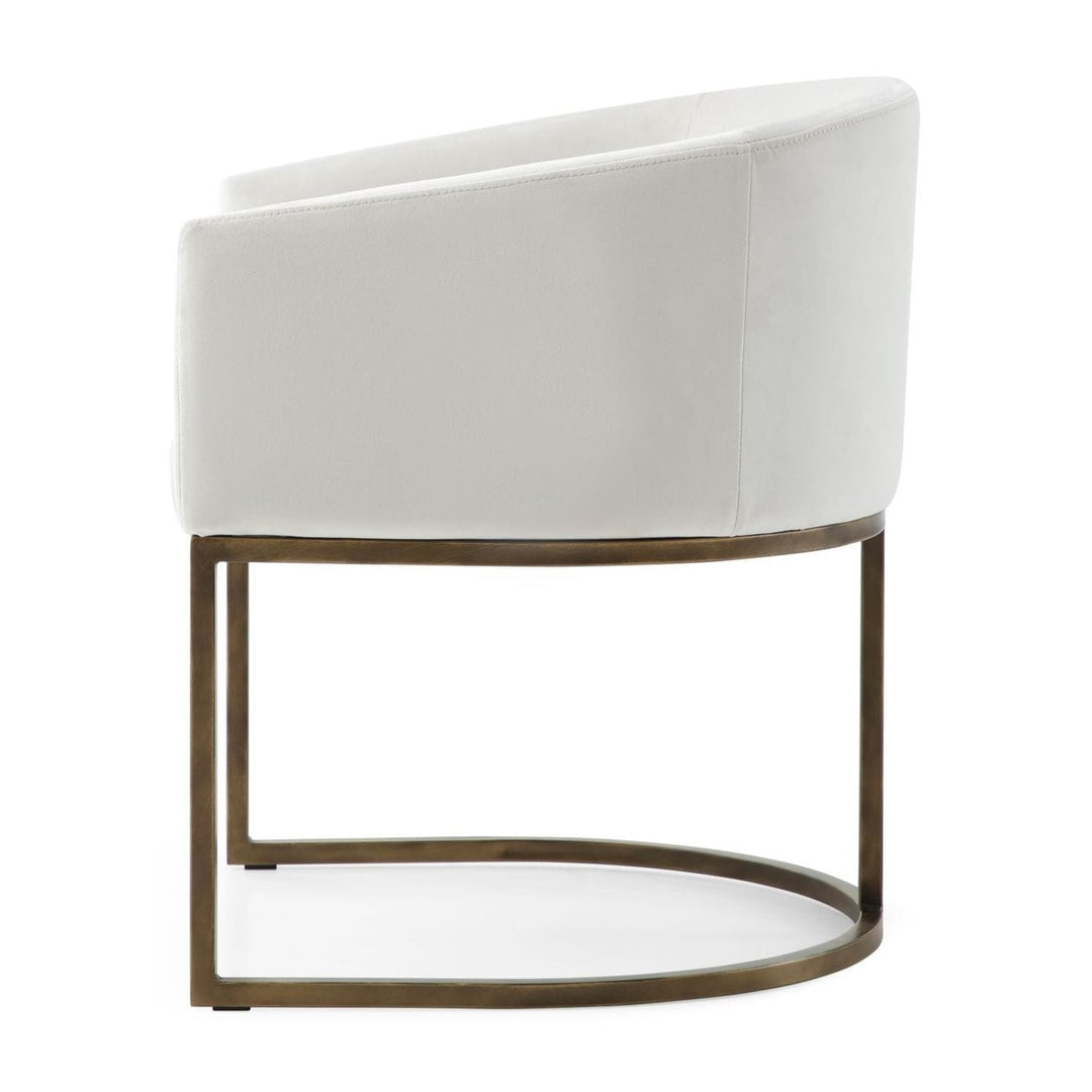 Elisa - Modern Beige Velvet  and  Brass Dining Chair