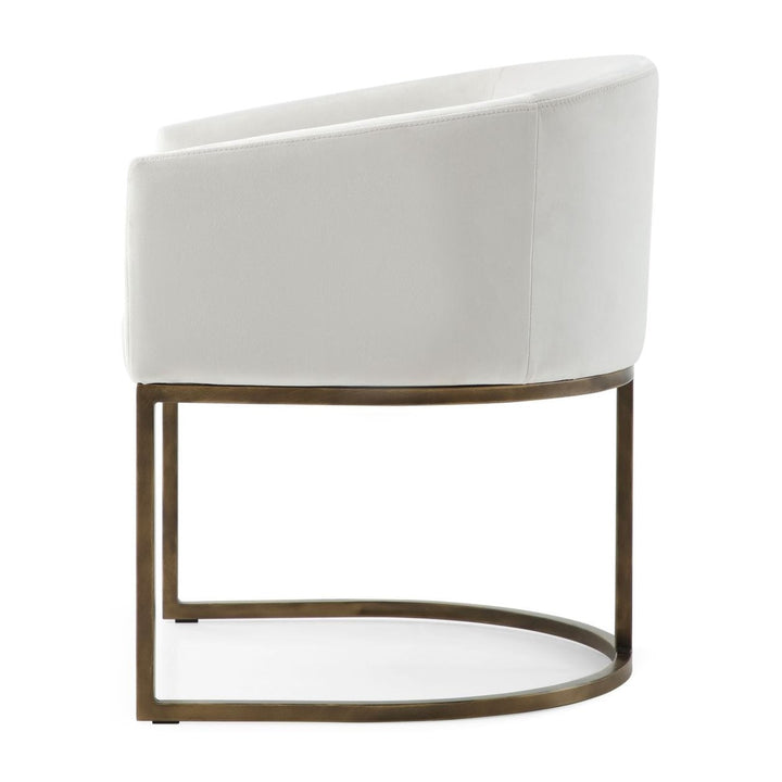 Elisa - Modern Beige Velvet &amp; Brass Dining Chair