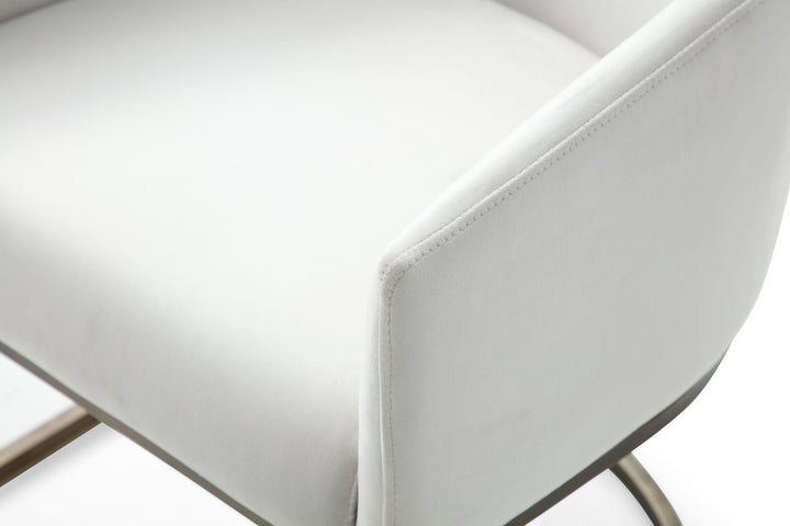 Elisa - Modern Beige Velvet &amp; Brass Dining Chair