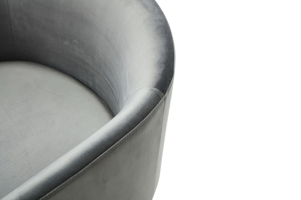 Elisa - Modern Grey Velvet & Brass Dining Chair