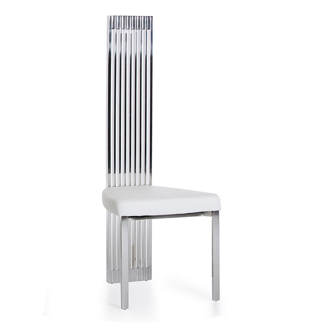 Elise Modern White Leatherette Dining Chair