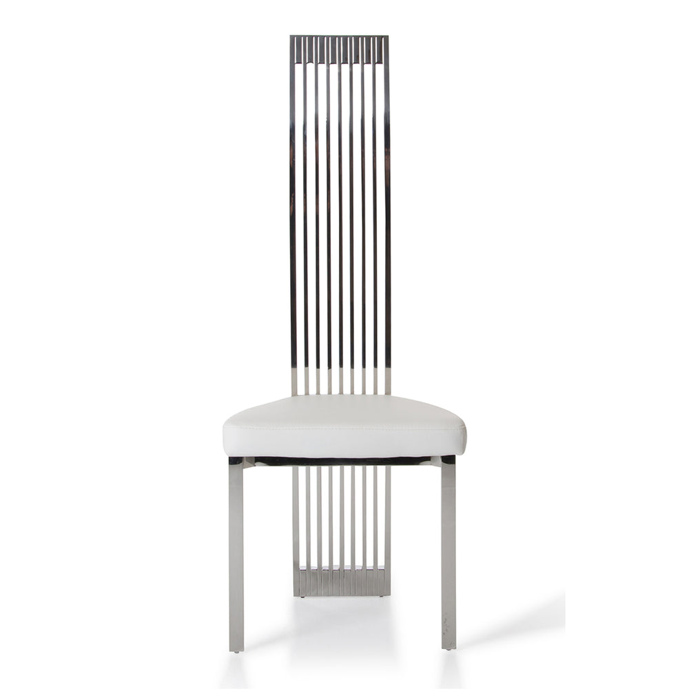 Elise Modern White Leatherette Dining Chair - View 8