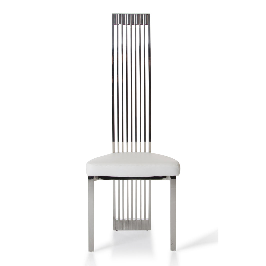 Elise Modern White Leatherette Dining Chair