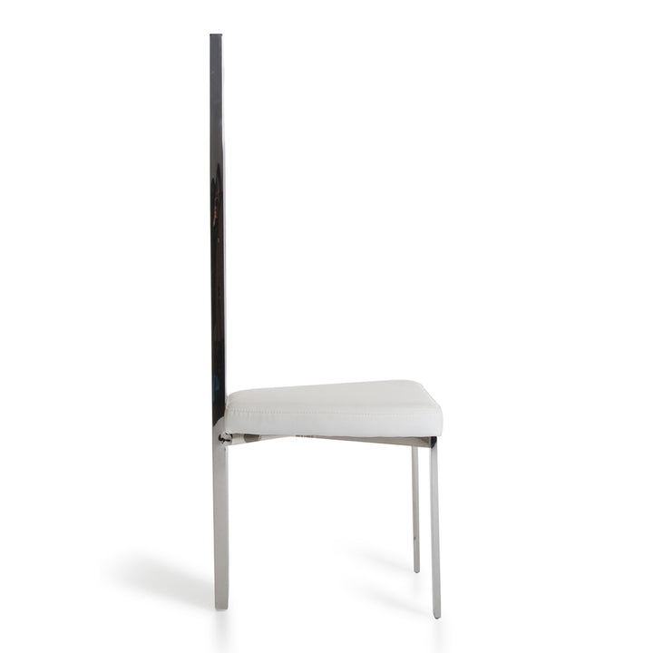 Elise Modern White Leatherette Dining Chair