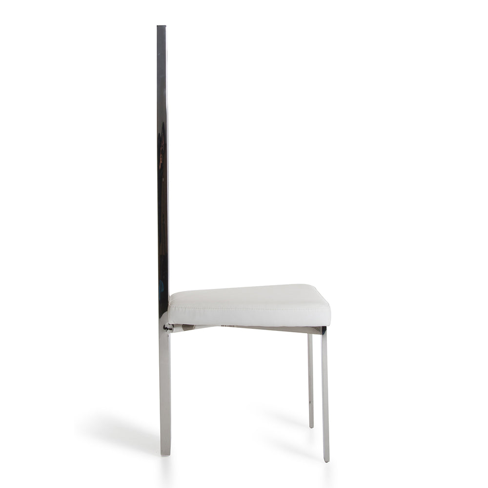 Elise Modern White Leatherette Dining Chair - View 9