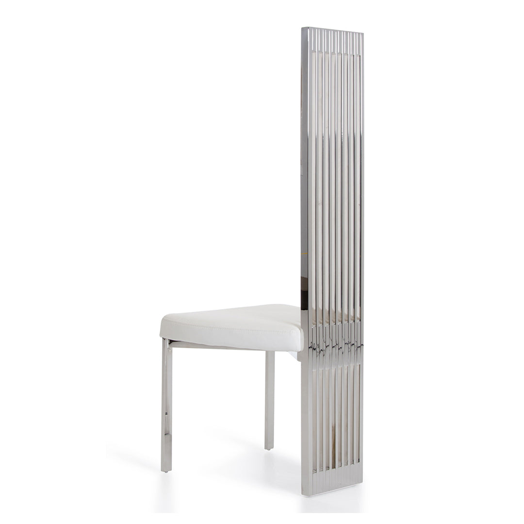 Elise Modern White Leatherette Dining Chair