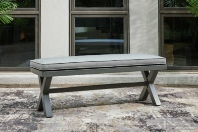 Elite Park Outdoor Bench with Cushion - Dark Gray Bench modern furniture Contempo Furniture