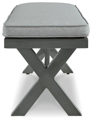 Elite Park Outdoor Bench with Cushion - Dark Gray Bench modern furniture Contempo Furniture