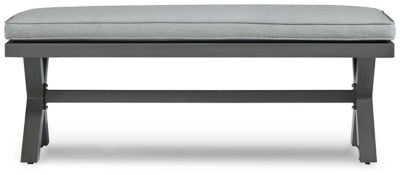 Elite Park Outdoor Bench with Cushion - Dark Gray Bench modern furniture Contempo Furniture
