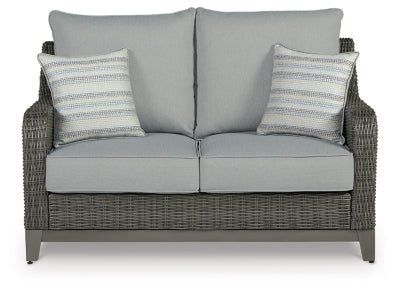 Elite Park Outdoor Loveseat with Cushion - Gray Loveseat modern furniture Contempo Furniture