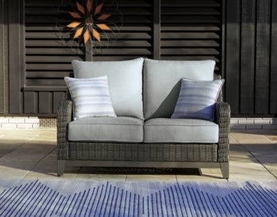 Elite Park Outdoor Loveseat with Cushion - Gray Loveseat modern furniture Contempo Furniture