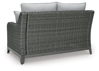 Elite Park Outdoor Loveseat with Cushion - Gray Loveseat modern furniture Contempo Furniture