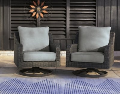 Elite Park Outdoor Swivel Lounge with Cushion - Gray Swivel Chair modern furniture Contempo Furniture