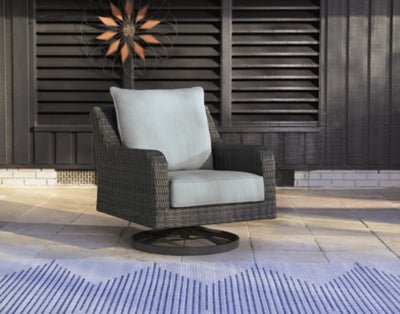 Elite Park Outdoor Swivel Lounge with Cushion - Gray Swivel Chair modern furniture Contempo Furniture