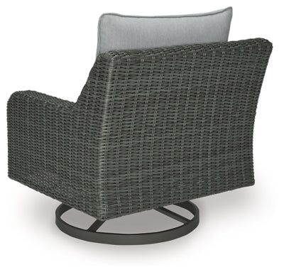 Elite Park Outdoor Swivel Lounge with Cushion - Gray Swivel Chair modern furniture Contempo Furniture